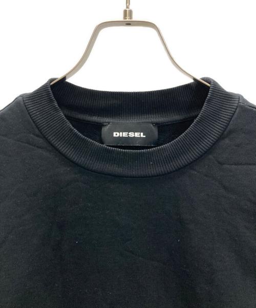 DIESEL（ディーゼル）DIESEL (ディーゼル) ジップデザインクルーネックスウェット ブラック サイズ:XSの古着・服飾アイテム
