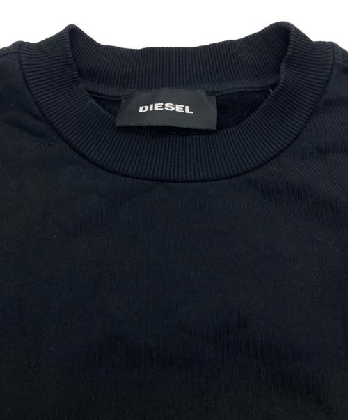DIESEL（ディーゼル）DIESEL (ディーゼル) ジップデザインクルーネックスウェット ブラック サイズ:XSの古着・服飾アイテム