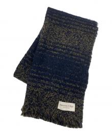 JOHNSTONS OF ELGIN（ジョンストンズオブエルガン）の古着「オンブレテクスチュアルスカーフ」｜ネイビー×オリーブ