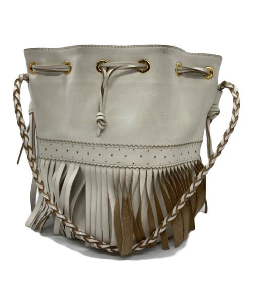 J&M DAVIDSON（ジェイ＆エム デヴィッドソン）J&M DAVIDSON (ジェイ＆エム デヴィッドソン) フリンジカーニバルバッグ ベージュの古着・服飾アイテム