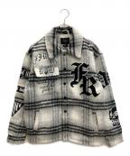 FIRST ROWファーストロウ）の古着「WAKE UP AND BE FIERCE SHACKET」｜グレー