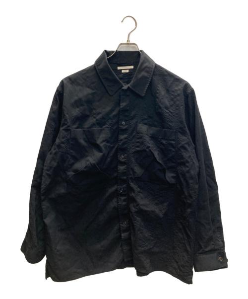 BLURHMS（ブラームス）blurhms (ブラームス) Wool Voile Gusset PKT Shirt/ウール・ヴォイル・ガセット・ポケット・シャツ ブラック サイズ:3の古着・服飾アイテム