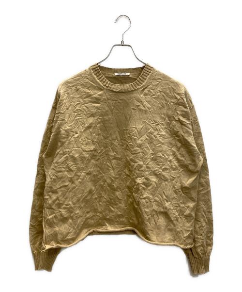 AURALEE（オーラリー）AURALEE (オーラリー) WRINKLED DRY COTTON KNIT PO ベージュ サイズ:3の古着・服飾アイテム