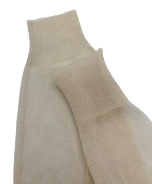 HYKE（ハイク）HYKE (ハイク) SHEER SWEATER CARDIGAN ベージュ サイズ:SIZE 1の古着・服飾アイテム