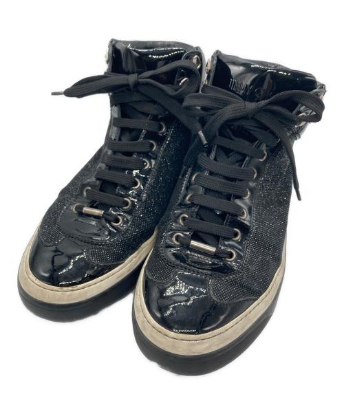 JIMMY CHOO（ジミーチュウ）JIMMY CHOO (ジミーチュウ) ハイカットスニーカー ブラック サイズ:42の古着・服飾アイテム