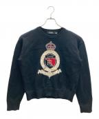 LAUREN RALPH LAURENローレンラルフローレン）の古着「エンブレムロゴニット」｜ブラック