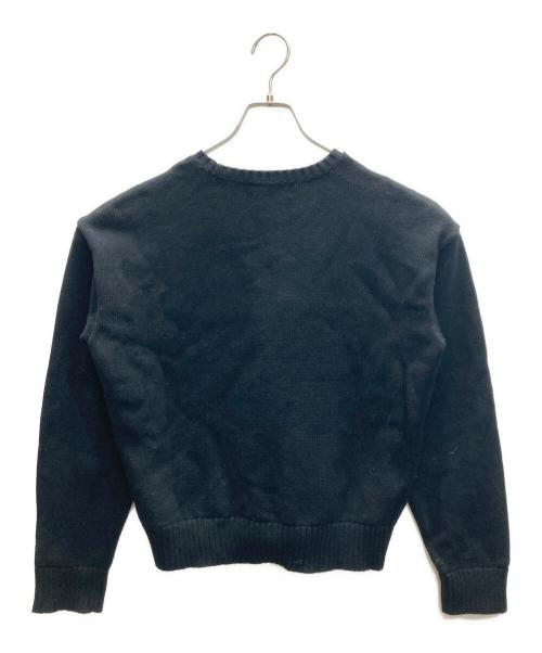 LAUREN RALPH LAUREN（ローレンラルフローレン）LAUREN RALPH LAUREN (ローレンラルフローレン) エンブレムロゴニット ブラック サイズ:Lの古着・服飾アイテム