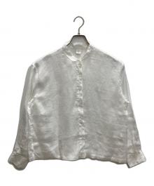 KAGURE（カグレ）の古着「ラミースタンドカラーショートシャツ」｜ホワイト