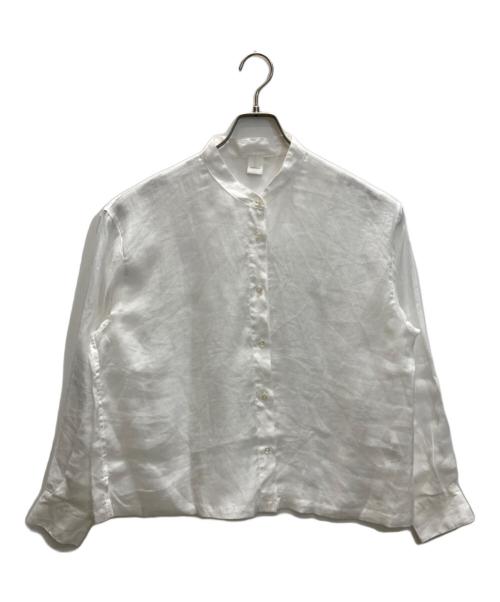 KAGURE（カグレ）kagure (カグレ) ラミースタンドカラーショートシャツ ホワイト サイズ:Freeの古着・服飾アイテム