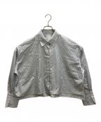 JOURNAL STANDARDジャーナルスタンダード）の古着「ハイカウントコットンクロップドシャツ」｜ホワイト×グレー