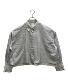 JOURNAL STANDARD（ジャーナルスタンダード）の古着「ハイカウントコットンクロップドシャツ」｜ホワイト×グレー