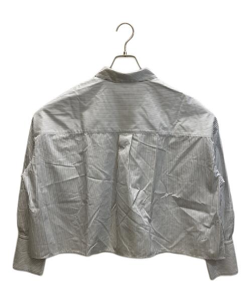 JOURNAL STANDARD（ジャーナルスタンダード）JOURNAL STANDARD (ジャーナルスタンダード) ハイカウントコットンクロップドシャツ ホワイト×グレー サイズ:表記無しの古着・服飾アイテム