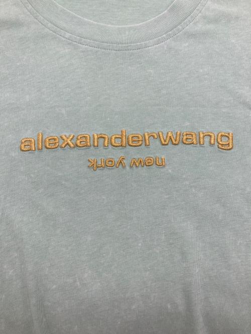 ALEXANDER WANG（アレキサンダー・ワン）ALEXANDER WANG (アレキサンダー・ワン) 刺繍ロゴTシャツ ミントグリーン サイズ:Mの古着・服飾アイテム