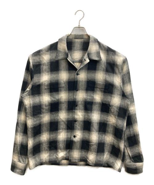 Kinema（キネマ）KINEMA (キネマ) L/S OMBRE CHECK SHIRT ホワイト×ブラック サイズ:SIZE Lの古着・服飾アイテム