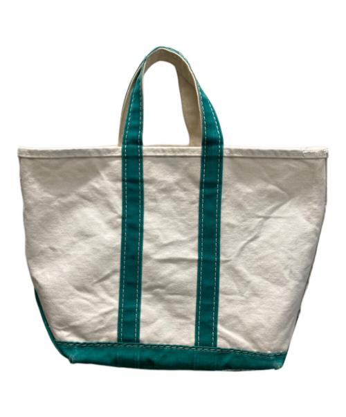 L.L.Bean（エルエルビーン）L.L.Bean (エルエルビーン) BOAT AND TOTE キャンバストートバッグ ホワイト×グリーンの古着・服飾アイテム