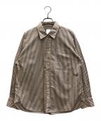 Spick and Spanスピック＆スパン）の古着「50コットンスタンダードシャツ」｜ブラウン×ホワイト