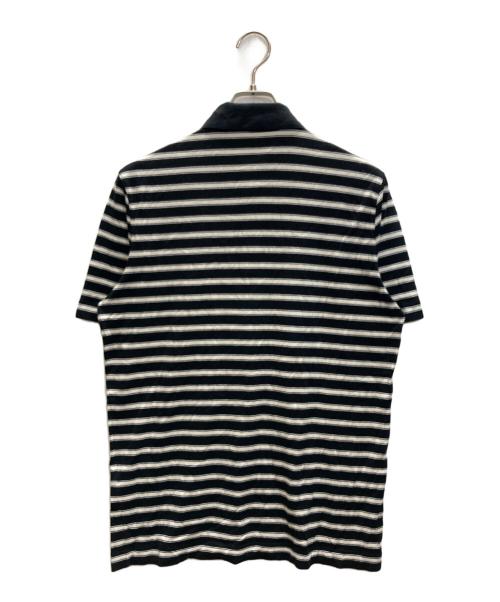 LOUIS VUITTON（ルイ ヴィトン）LOUIS VUITTON (ルイ ヴィトン) ストライプ ポロシャツ ブラック×ホワイト サイズ:SIZE Mの古着・服飾アイテム