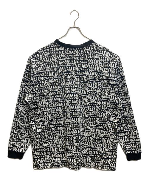 BALENCIAGA（バレンシアガ）BALENCIAGA (バレンシアガ) Wave Logo L/S Tee/ウェーブロゴロングスリーブT ブラック サイズ:XSの古着・服飾アイテム