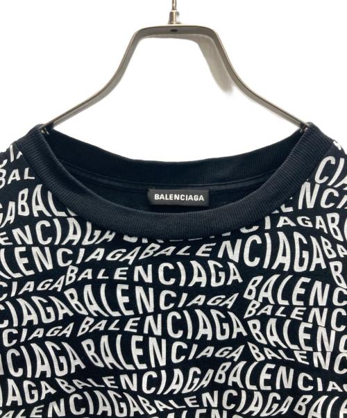 BALENCIAGA（バレンシアガ）BALENCIAGA (バレンシアガ) Wave Logo L/S Tee/ウェーブロゴロングスリーブT ブラック サイズ:XSの古着・服飾アイテム