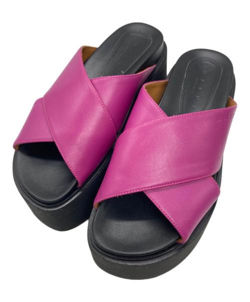 MARNI（マルニ）MARNI (マルニ) プラットフォームサンダル ブラック×パープル サイズ:SIZE 37の古着・服飾アイテム