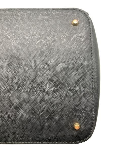 LAUREN RALPH LAUREN（ローレンラルフローレン）LAUREN RALPH LAUREN (ローレンラルフローレン) クロスハッチ レザー ラージ ハンナ サッチェル ブラックの古着・服飾アイテム