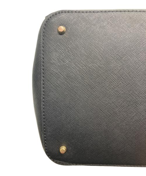 LAUREN RALPH LAUREN（ローレンラルフローレン）LAUREN RALPH LAUREN (ローレンラルフローレン) クロスハッチ レザー ラージ ハンナ サッチェル ブラックの古着・服飾アイテム