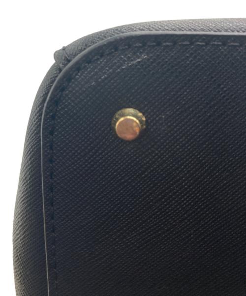 LAUREN RALPH LAUREN（ローレンラルフローレン）LAUREN RALPH LAUREN (ローレンラルフローレン) クロスハッチ レザー ラージ ハンナ サッチェル ブラックの古着・服飾アイテム