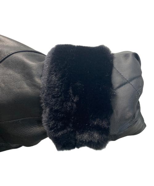 AVIREX（アヴィレックス）AVIREX (アヴィレックス) ラムスキンファーフードハーフコート ブラック サイズ:Lの古着・服飾アイテム