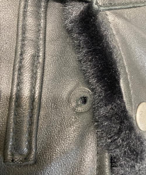 AVIREX（アヴィレックス）AVIREX (アヴィレックス) ラムスキンファーフードハーフコート ブラック サイズ:Lの古着・服飾アイテム