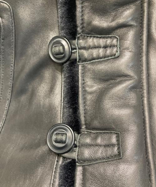 AVIREX（アヴィレックス）AVIREX (アヴィレックス) ラムスキンファーフードハーフコート ブラック サイズ:Lの古着・服飾アイテム