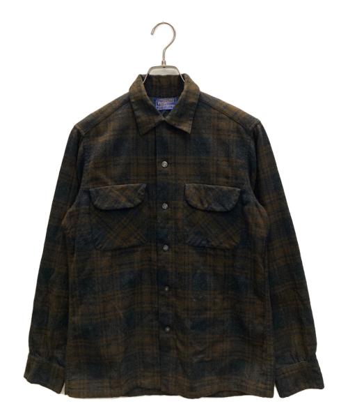 PENDLETON（ペンドルトン）PENDLETON (ペンドルトン) 50s チェック ボードシャツ ブラウン サイズ:SIZE Sの古着・服飾アイテム