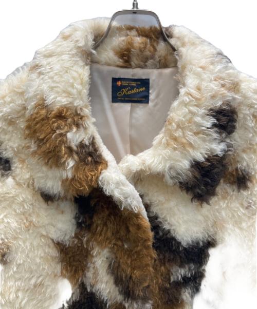 KASTANE（カスタネ）Kastane (カスタネ) カールシャギーコート ブラウン×ベージュ サイズ:Freeの古着・服飾アイテム