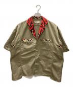 77circa×Dickiesナナナナサーカ×ディッキーズ）の古着「オープンカラー ビックワークシャツ」｜ベージュ