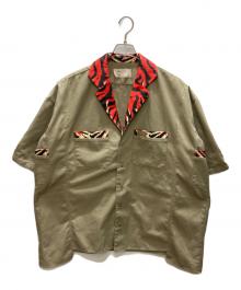 77circa×Dickies（ナナナナサーカ×ディッキーズ）の古着「オープンカラー ビックワークシャツ」｜ベージュ