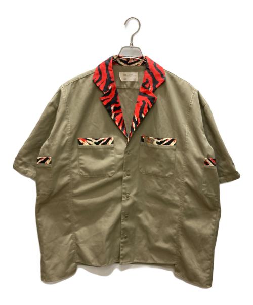 77circa（ナナナナサーカ）77circa (ナナナナサーカ) Dickies (ディッキーズ) オープンカラー ビックワークシャツ ベージュ サイズ:Freeの古着・服飾アイテム