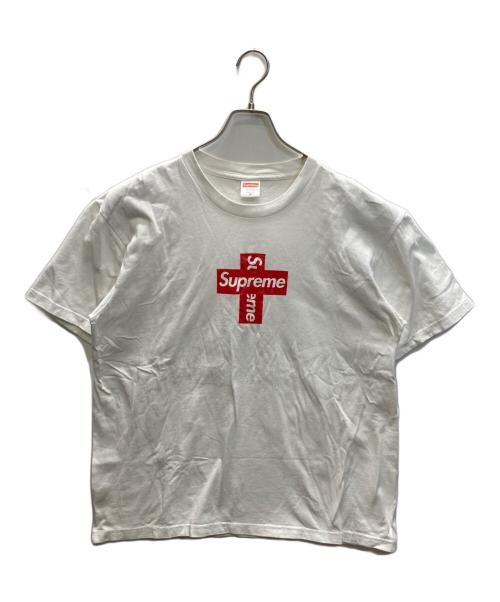 SUPREME（シュプリーム）Supreme (シュプリーム) Cross Box Logo Tee ホワイト×レッド サイズ:SIZE Mの古着・服飾アイテム