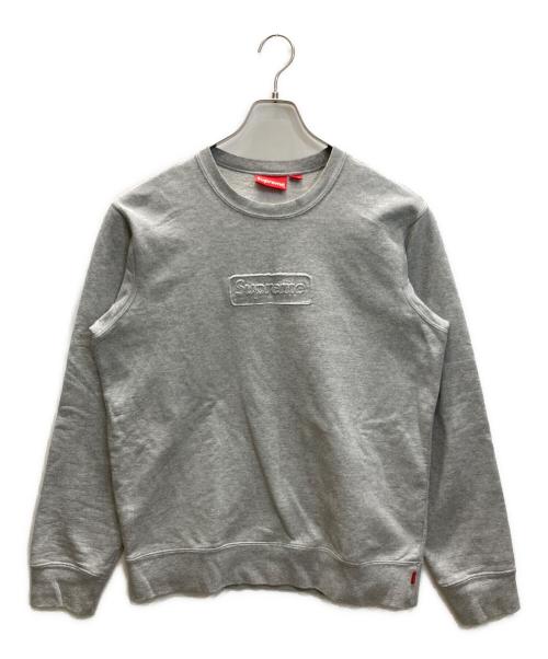 SUPREME（シュプリーム）Supreme (シュプリーム) Cutout Logo Crewneck グレー サイズ:SIZE Sの古着・服飾アイテム