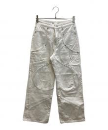 Matin Kim（マーティン・キム）の古着「ステッチワイドパンツ」｜ホワイト