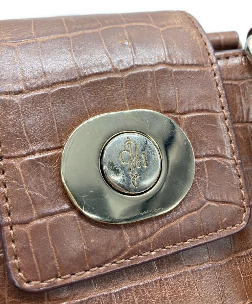 COLE HAAN（コールハーン）COLE HAAN (コールハーン) クロコ型押しショルダーバッグ ブラウンの古着・服飾アイテム