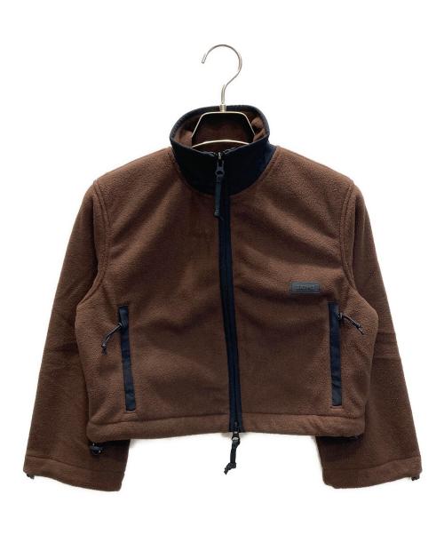 SKIMS（スキムス）SKIMS (スキムス) FLEECE LOUNGE SHRUNKEN ZIP UP JACKET ブラウン サイズ:SIZE XXS 未使用品の古着・服飾アイテム