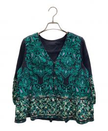 GRACE CONTINENTAL（（グレースコンチネンタル）の古着「サークル刺繍TOP」｜ネイビー