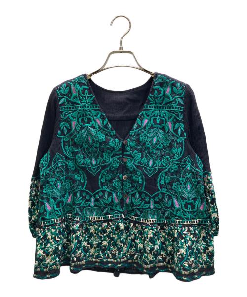 GRACE CONTINENTAL（（グレースコンチネンタル）GRACE CONTINENTAL (（グレースコンチネンタル) サークル刺繍TOP ネイビー サイズ:SIZE 36 未使用品の古着・服飾アイテム