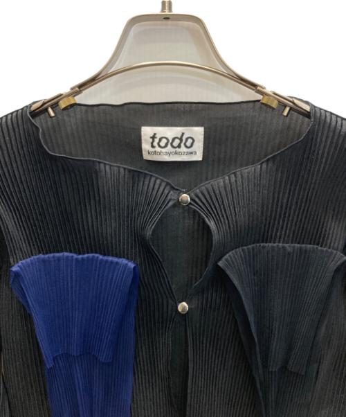 todo kotohayokozawa（トゥードゥー コトハヨコザワ）todo kotohayokozawa (トゥードゥー コトハヨコザワ) プリーツカーディガン ブラック サイズ:下記参照の古着・服飾アイテム