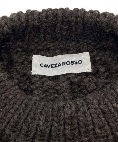 CAVEZA ROSSO（カベサ ロッソ）caveza rosso (カベサ ロッソ) パッチワークライクハンドニットトップス ブラウン サイズ:Fの古着・服飾アイテム