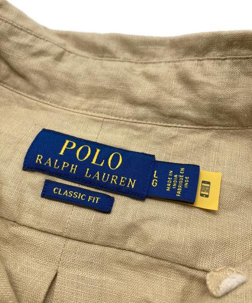POLO RALPH LAUREN（ポロ・ラルフローレン）POLO RALPH LAUREN (ポロ・ラルフローレン) リネンBDシャツ ベージュ サイズ:SIZE Lの古着・服飾アイテム