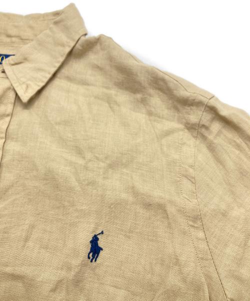 POLO RALPH LAUREN（ポロ・ラルフローレン）POLO RALPH LAUREN (ポロ・ラルフローレン) リネンBDシャツ ベージュ サイズ:SIZE Lの古着・服飾アイテム