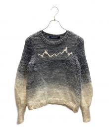 mina perhonen（ミナ ペルホネン）の古着「alp アルプ ウールアルパカ ニットプルオーバー」｜グレー×ベージュ