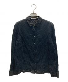 mina perhonen（ミナ ペルホネン）の古着「felice 刺繍シルクシャツ」｜ブラック