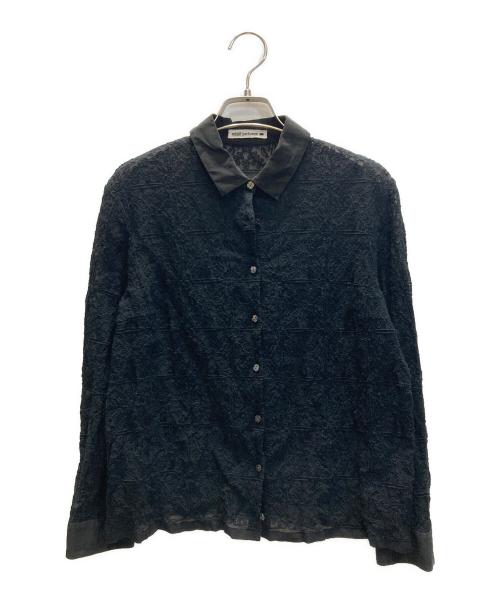 mina perhonen（ミナ ペルホネン）mina perhonen (ミナ ペルホネン) felice 刺繍シルクシャツ ブラック サイズ:SIZE 38の古着・服飾アイテム