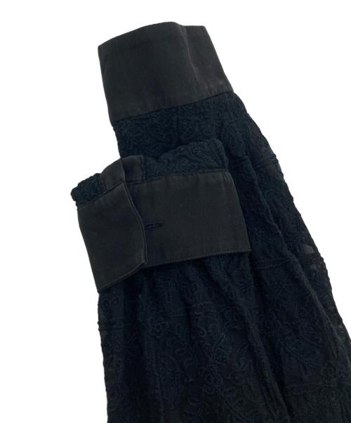 mina perhonen（ミナ ペルホネン）mina perhonen (ミナ ペルホネン) felice 刺繍シルクシャツ ブラック サイズ:SIZE 38の古着・服飾アイテム